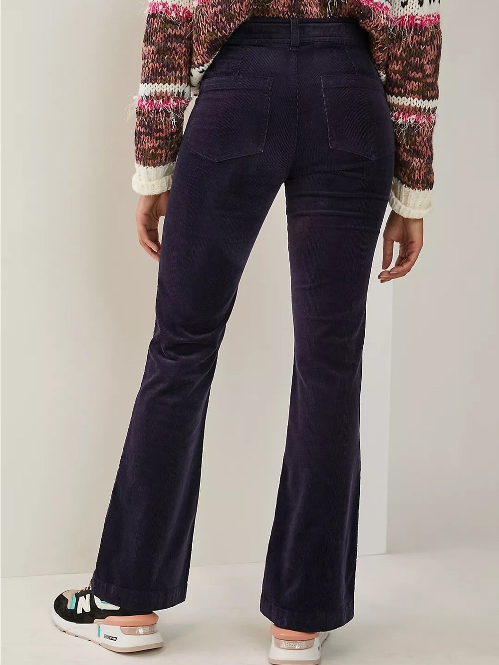 Anthropologie Pilcro High-Rise‎ Bootcut Corduroy Pants in Black.